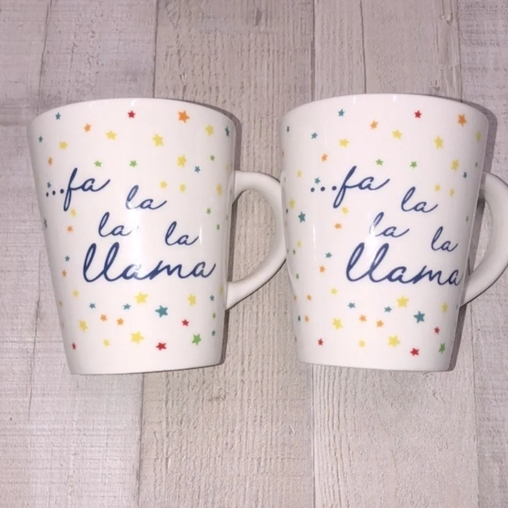 Falalala LLama Christmas mugs set